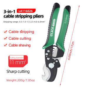 LAOA | LAOA Stripping Pliers 3 in 1 Multifunction Universal Coaxial Cable Wire Stripper Cutter Electrician Paring Wires