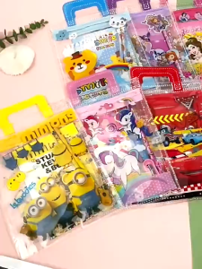 6-in-1 Cartoon Stationery Gift Set For Kindergarten Party Gift Stationery Bag Kids Gift School Supplies