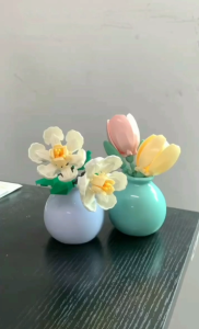 Sunflower Gifts Teachers Day Building Block Flower Bouquet Potted Small Particle Assembly Toy Children Girls