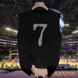 Summer Loose Fit American Style Mens Tank Top Cotton 100% Breathable Moisture Absorbent Sweat Vest Crewneck Teenager Casual Leisure