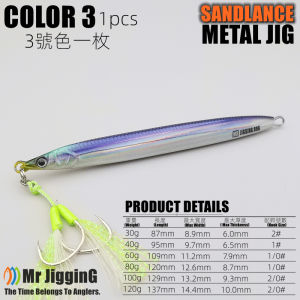 Mr JigginG Bionic Noodle Fish Iron Plate Quick Draw Slow Shake Knife with Swordfish Jackalure Lure for Ocean Boat And Bank Fishing