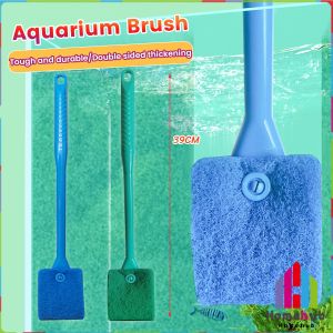 HB Double-Sided Aquarium Fish Tank Algae Cleaning Brush with Non-Slip Long Handle