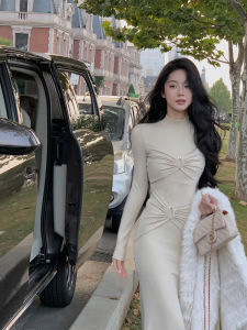 From the Moment [Bang Girl] Knitted Long-Sleeved Dress 2023 New Arrival Fall and Winter Fancy Niche Style Skirt
