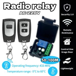 433Mhz Remote Control Wireless Switch AC 220V 1CH RF 10A Relay Receiver and 2CH Transmitter For Door Electromagnetic Lock