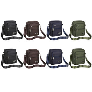Male Shoulder Bag Large Capacity Oxford Pillow Crossbody Bag Waterproof Men Breathable Scratch with Zipper Daily Leisure