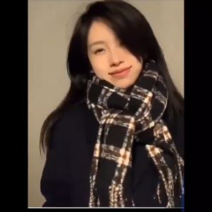 Khăn Len Choàng Cổ 66X200CM Khăn Len Cashmere Cao Cấp Mềm Mịn Mỏng Nhẹ Quàng Cổ Giữ Ấm Tốt Tua Rua Họa Tiết Kẻ Caro Basic Thời Trang KH-10