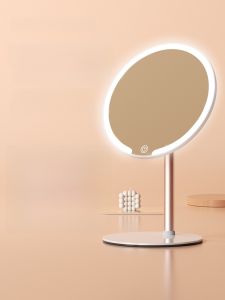 LED Lighted Desktop Makeup Mirror Smart Beauty Mirror Student Dormitory Home Use Elegant Luxury Stand up Simple Style Glass