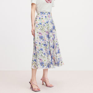 Koradior | Silk Elegant Floral Skirt