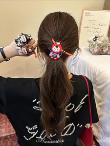 Fyngalery ♛ Karet Rambut Kartun Monster Ikat Rambut Ponytail Aksesoris Rambut Wanita DP417
