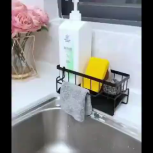 Portable Sink Side Drain Rack Space Saving Soap Sponge Rag Holder Kitchen Washing Storage Organizer