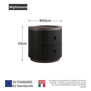 VATAR | Italian Minimalist Storage Nightstand Black
