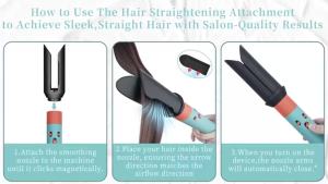 RESUXI | Auto Hair Straightenting Airsmooth Attachment for Dyson Airwrap HS01/05/08 Nozzle for Smooth Hair Style Air Stright Nozzle