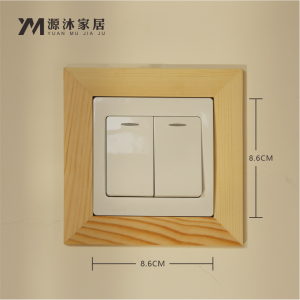 Solid Wood Switch Protective Cover Black Walnut Power Socket Set New Chinese Wall Sticker Decoration Frame Log Switch Sticker