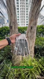 JADEVER ถุงมือผ้า XL รุ่น JDKG1801 ( Knitted&PVC dots gloves ) ปุ่มกันลื่น