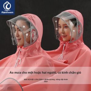 rainfreem | Double Person Rainproof Poncho for E-bike Adults Heavy Rain Enhanced