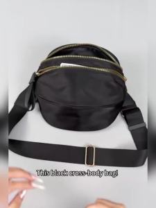 DOYOGI Black and White Checkered Spacious Bum Bag Crossbody Bags for Women Nylon Travel essentials Mommy Bag Diaper Bag for Mom