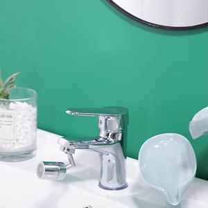 Khay đựng xà phòng thoát nước dọc chân đế hút chân không hình lá sen cho nhà tắm sang chảnh - Aeneas Shop