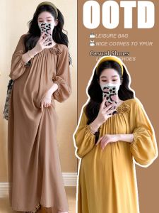 Slimming Mid-Length Maternity Dress