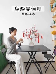 【Garden City Furniture】Home Portable dining table Home folding office computer table Dining table Study table Foldable table Kitchen & Dining Furniture > Dining Tables