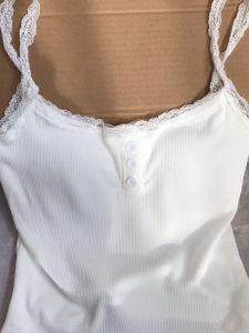 White Lace Crop Top Womens Summer Sweet Spicy Slimming Inner Wear with Chest Pad Base Layer Outerwear Shirt