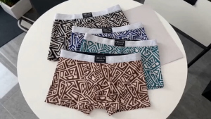 4PCS Brief For Men Cotton Vintage High-stretch Boxer Briefs Loose and Breathable