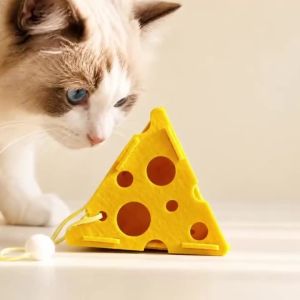DIY Cheese Block Cat Self Entertainment Toys Bell Sound Cat Toys Requires Assembly Grinding Teeth Cleans Teeth Pet Supplies