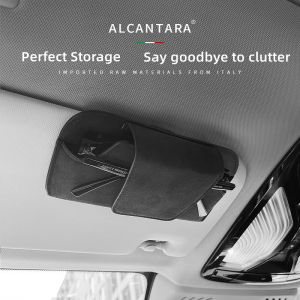 Alcantara Car Glasses Organizers Box Universal Car Sun Visor Storage Box Glasses Clip Creative Auto Sunglasses Box