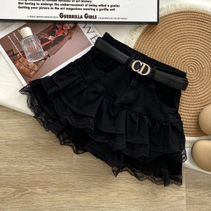 Váy Ngắn Denim Màu Trắng Cạp Cao Cho Nữ Mùa Hè Phong Cách Mới Váy Ngắn Chữ a Cotton Thoải Mái Váy Ngắn Chữ a