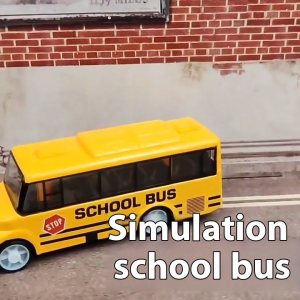 SHgeZm School Bus Toy Simulate Exquisite Body Yellow Bus With Pull Back Mechanism