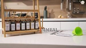 Hũ Thủy Tinh Đựng Gia Vị Lọ Gia Vị Vuông Nắp Gỗ Vặn Đựng Gia Vị Tiêu Ớt Bột Mì Chính Hạt Nêm Ngũ Vị 120ml