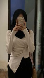 Rora Top Blouse Knit Wanita lengan Panjang Premium