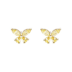 annaya | Elegant Luxurious Gold Butterfly Earrings