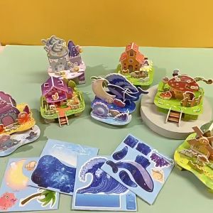 3D DIY Puzzle House Ocean Castle Paper Craft Building Model Educational Toy Kids Children Early Learning Gift