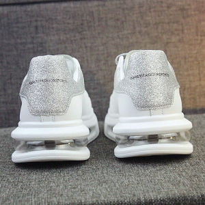 Cool Silver Air Cushion Mens Shoes Spring 2025 New Style Sport Shoes Increased Height Canvas Shoes Stylish Mens Board Shoes