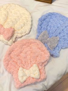 Mũ Khô Tóc Dày 2024 Mũ Tắm Đầu Trùm Đầu Thắt Nút Bướm Thấm Hút Siêu Nhanh Mũ Khô Tóc Họa Tiết Đám Mây Mới Đáng Yêu