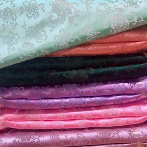 Vải Thêu Họa Tiết Đôi Cá Vải Hanfu Trung Hoa Cổ Điển Vải Váy Qipao Vải Vải Polyester Vải May Quần Áo Thủ Công DIY