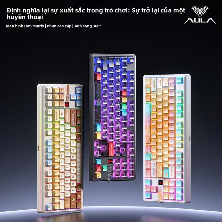 Bàn Phím Cơ AULA F87 Pro V2 E-Sports RGB Hot-Swap 2.4g/USB/Bluetooth 5 ...