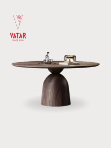 VATAR | Walnut Color Mid-Century Modern Minimalist Style Solid Wood Dining Table