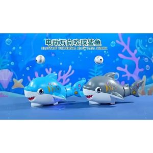 Đồ chơi cá mập thổi bóng bay có nhạc đèn led vui nhộn cho béTự động chuyển hướng khi va chạm-Tiệm Nhà Sóc 2023