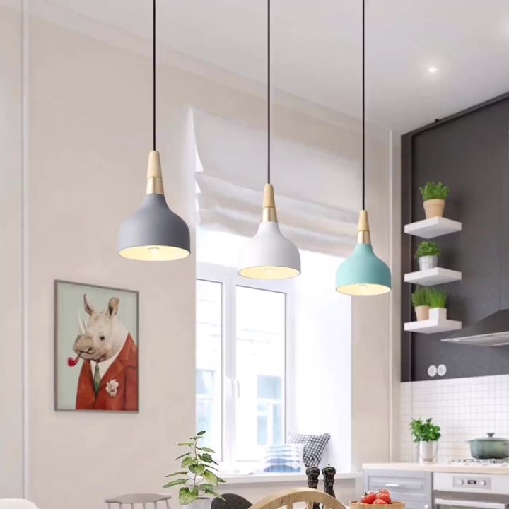 Nordic Macaron Pendant Light Bedside Hanging Lamp Modern Led Minimalist ...