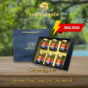 Sét yến chưng đông trùng hạ thảo hộp 6 lọ Thiên Vân Yến