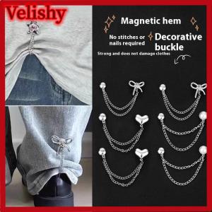 Velishy Heart Bow Bear Shape Magnetic Clothing Clips Multi-Function Magnetic Strength Buttons Clips Pinless Brooch Clips For Women Clothes