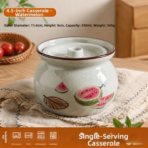 Ceramic Chinese Retro Multipurpose Steaming Pot One Person