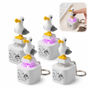 Seagull Mine Keychain USB Clicky Keyboard Fidget Button LED Sound Keychain