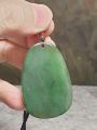Premium Nephrite greenish Guan Yin (Goddess of Mercy) Jade pendant (with certificate) [Natural Crystal] 和田玉俄碧绿观音吊坠(带证书). 