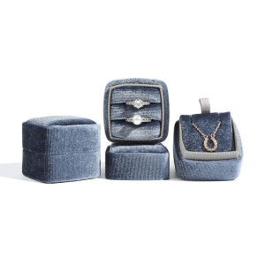1 piece rounded ring pendant earring box jewelry box velvet jewelry packaging storage box