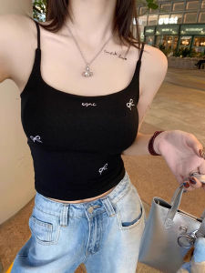 chaqi | Fashionable White Butterfly Knot Vest Womens Inner Wear With Chest Pad 2025 New Style Beautiful Back Bottoming Small Strap Top