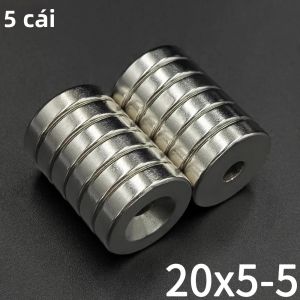 2/5 Chiếc Đĩa Từ Vĩnh Cửu Tròn 20Mm X 5Mm Lỗ 5Mm Siêu Mạnh Cho Tủ Lạnh Xây Dựng Tự Làm