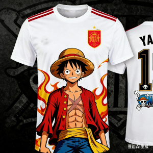Bandai | 2026 New Arrival - Special Edition "One Dragon" Spanish Football Jersey - Round-neck Top - Suitable for Childrens Football Spor