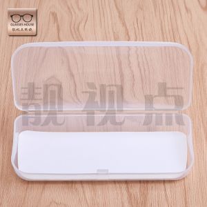 Plastic Spectacle Case Transparent Box Lightweight Anti-Pressure Large Frame Myopia Ultra-Thin Glasses Case Ultra-Light White Odorless Square Box